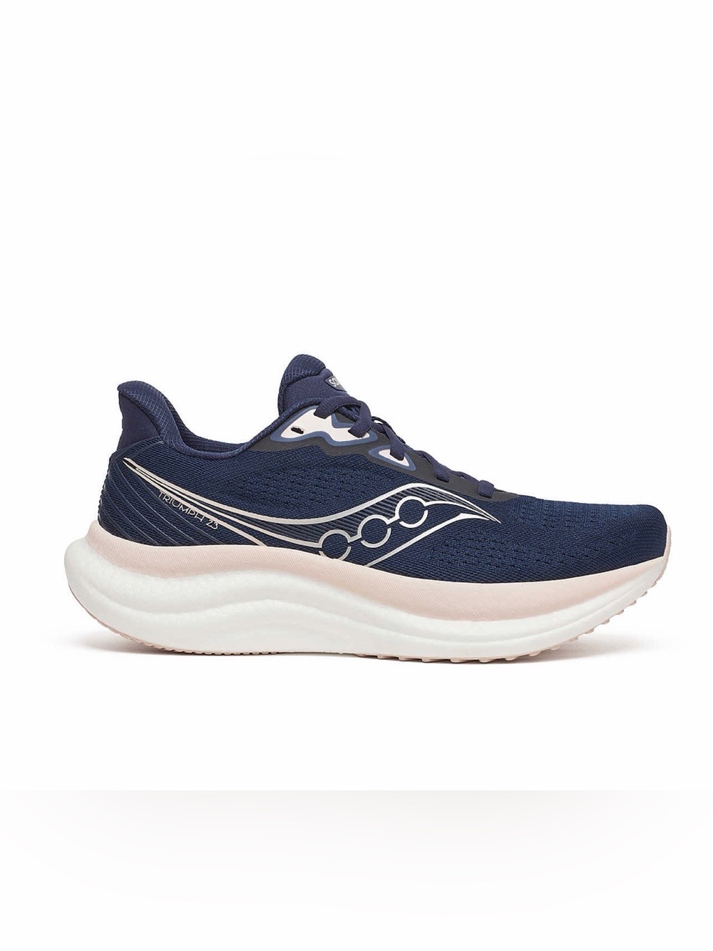 Saucony Women's Triumph 23 Navy and Pale Pink Running Shoe